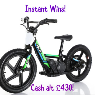 Win a Revvi 16" 250w Electric Balance Bike or Cash Alternative