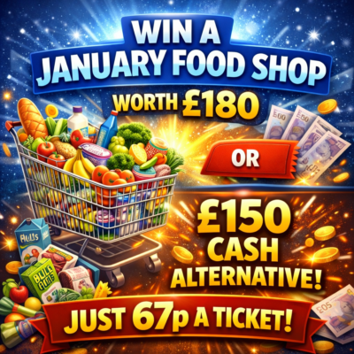 Win a food shop of choice worth £180 or cash alternative of £150